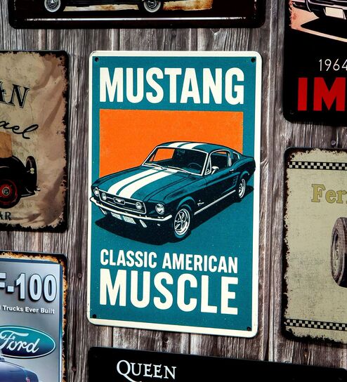 Number Plates Big Wall Sign Mustang Vintage Car