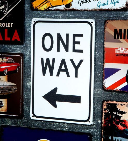 Number Plates Big Wall Sign One Way Vintage Sign