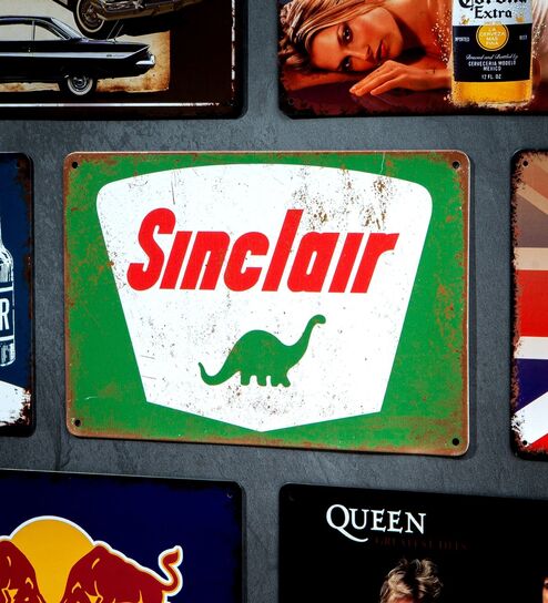 Number Plates Big Wall Sign Sinclair Vintage Automotive