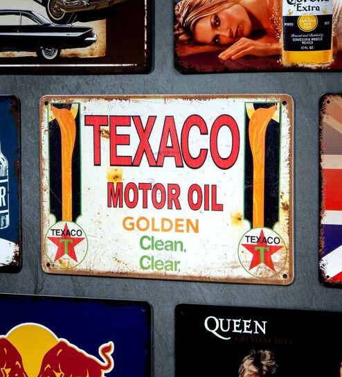 Number Plates Big Wall Sign Texaco Motor Oil Vintage