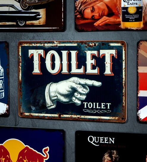 Number Plates Big Wall Sign Toilet Vintage Sign