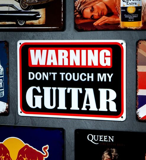 Number Plates Big Wall Sign Warning Don't Touch My Guitar