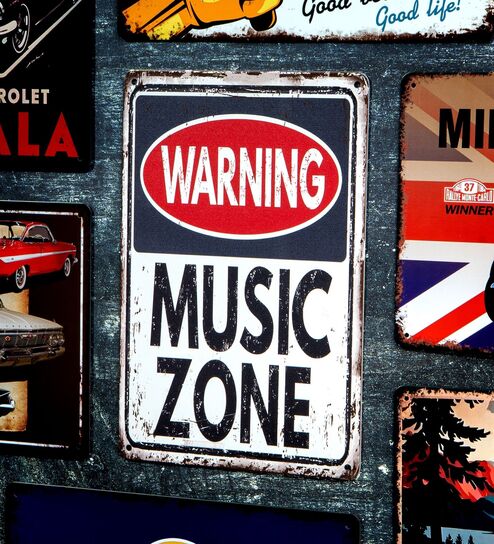 Number Plates Big Wall Sign Warning Music Zone
