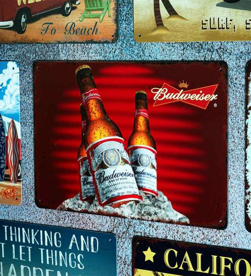 Big wall sign Budweiser Bottles Metal Plate