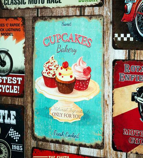 Big wall sign Cupcakes Bakery Metal Plate