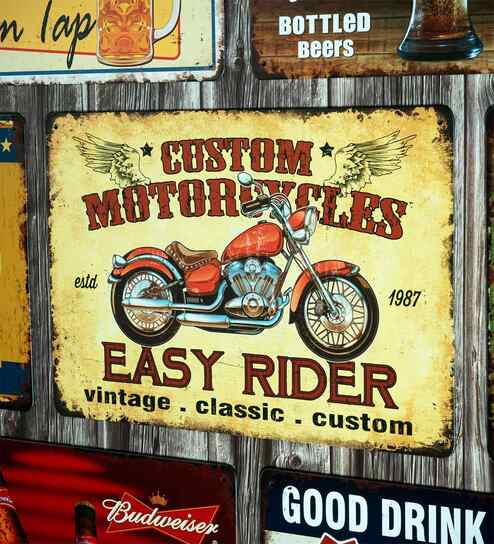 Metal Plate Big wall sign Custom Motorcycles