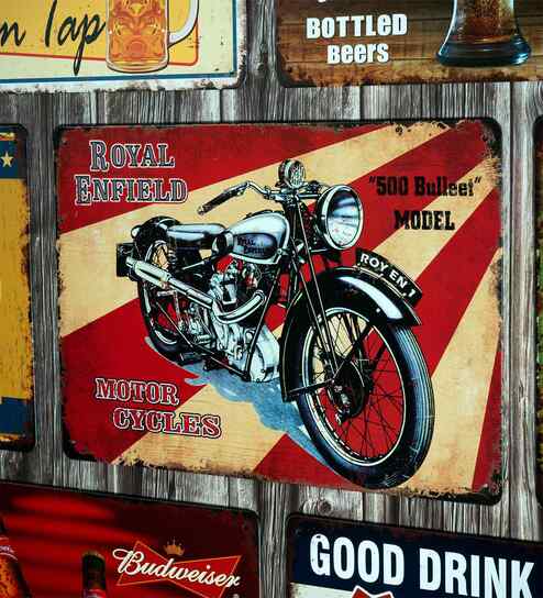 Big wall sign Royal Enfield 500 Bulleet Metal Plate
