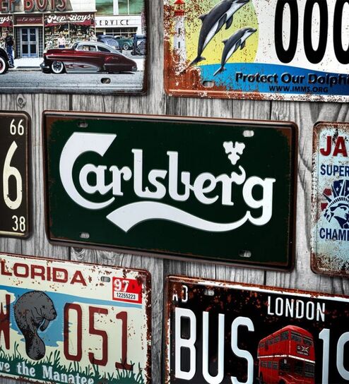 Number Plates Wall Sign Carlsberg Vintage Bar Decor