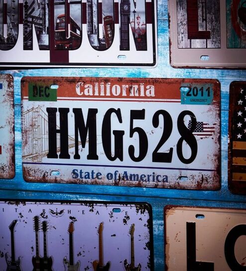 Number Plates Wall Sign HMG528 Vintage Decor