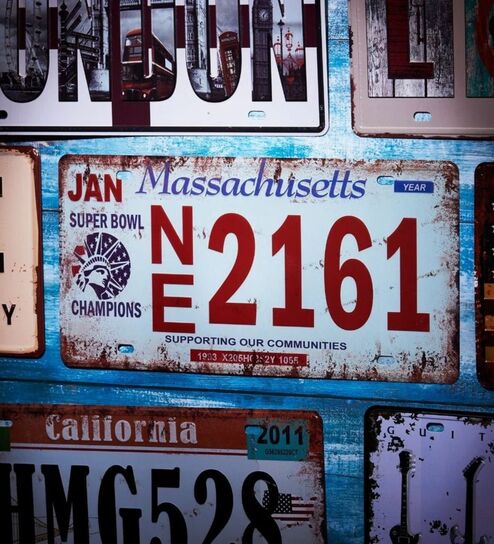Number Plates Wall Sign NE 2161 Vintage Decor