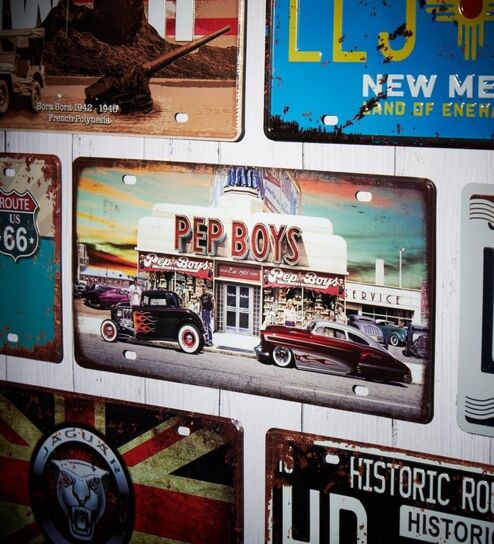 Number Plates Wall Sign Pep Boys Vintage Decor