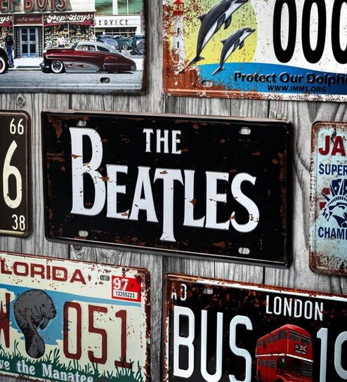 Number Plates Wall Sign The Beatles Music Theme