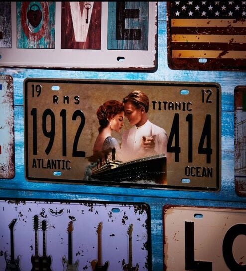 Number Plates Wall Sign Titanic Vintage Decor