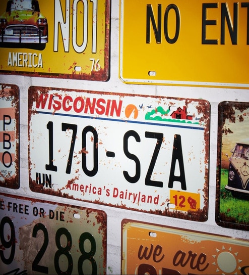 Metal Plate wall sign Wisconsin 170 SZA Metal Plate