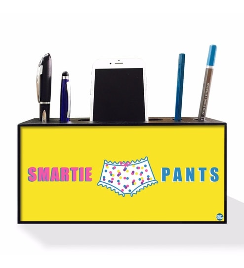 Buy Yellow Designer Smartie Pants Wood Pen Mobile Stand By