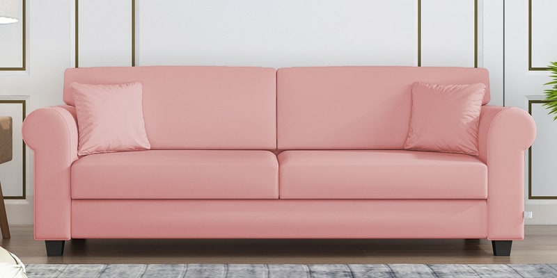 Buy Numonk Velvet 3 Seater Sofa in Millennial Pink Colour at 63% OFF by  Febonic | Pepperfry