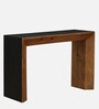 Nubian Mango Wood Console Table In Black And Natural Wirebrush  Finish