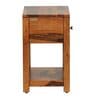 Nuevo Sheesham Wood Bedside Table In Scratch Resistant Honey Oak Finish With Drawer