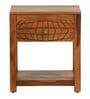 Nuevo Sheesham Wood Bedside Table In Scratch Resistant Honey Oak Finish With Drawer