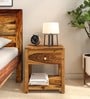 Nuevo Sheesham Wood Bedside Table In Scratch Resistant Rustic Teak Finish With Drawer