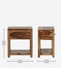 Nuevo Sheesham Wood Bedside Table In Scratch Resistant Rustic Teak Finish With Drawer