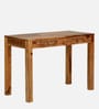 Nuevo Sheesham Wood Writing Table in Scratch Resistant Rustic Teak Finish With Drawers