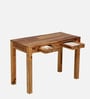 Nuevo Sheesham Wood Writing Table in Scratch Resistant Rustic Teak Finish With Drawers