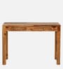 Nuevo Sheesham Wood Writing Table in Scratch Resistant Rustic Teak Finish With Drawers