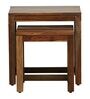 Nuevo Sheesham Wood Nesting Table In Rustick Teak Finish