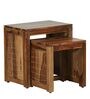 Nuevo Sheesham Wood Nesting Table In Rustick Teak Finish