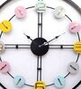 Multicolor Number Black Frame Wall Clock
