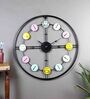 Multicolor Number Black Frame Wall Clock