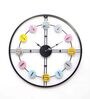 Multicolor Number Black Frame Wall Clock