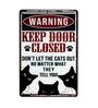 Number Plates Big Wall Sign Keep Door Closed Don't Let The Cats Out