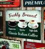 Big wall sign Freshly Brewed Coffee Metal Plate