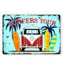 Big wall sign Volkswagen van Surfers Tour Metal Plate