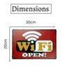 Big Wall sign Wifi Open Metal Plate