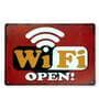 Big Wall sign Wifi Open Metal Plate