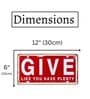 Number Plates Wall Sign Give Like You Have Plenty