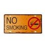 Number Plates Wall Sign No Smoking Orange