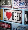 Plate wall sign I Love Beer Metal Plate