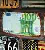 Plate wall sign One Hundred Euro Metal Plate