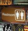 Metal Plate wall sign Restroom Signage Metal Plate