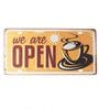 Metal Plate wall sign We are open Coffee Metal Plate