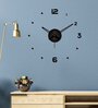 Numbers With Dots Black Plastic Wall Clock
