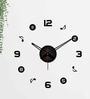 Numbers With Music Black Plastic Wall Clock
