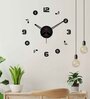 Numbers With Music Black Plastic Wall Clock