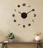 Numbers With Music Black Plastic Wall Clock