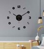 Numbers With Music Black Plastic Wall Clock
