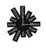 Black MDF Numbers Modern Wall Clock